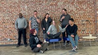 Ferguson lab members getting ready to take a group picture