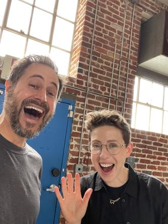 Two people taking a selfie
